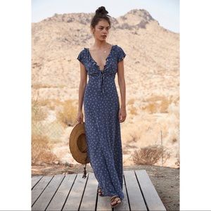 Jasmine Petal Cutaway Maxi Dress - Navy